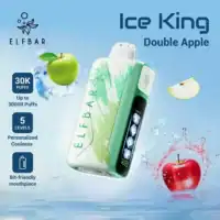 Ice King Double Apple vape device with refreshing flavor and customizable settings.