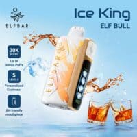 Ice King Elf Bull vape device with customizable coolness and long puff durations.