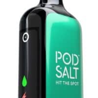 Pod Salt vape device featuring sleek black design with mint green accents.