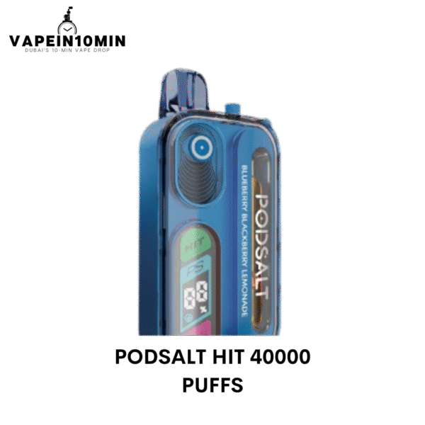PodSalt HIT 40K Disposable Vape with OLED Display, RGB Lights, and Up to 40,000 Puffs – Fast Vape Delivery Dubai