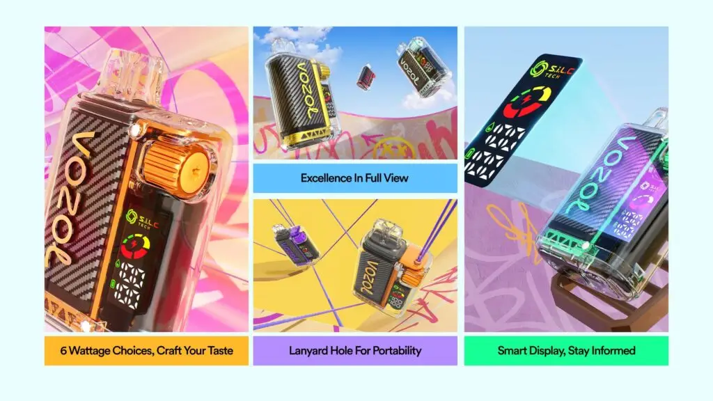 Vozol Vista 20000 Vape Kit Rechargeable – Transparent design with OLED display