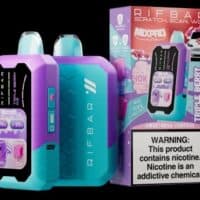 Vape Riff Bar disposable device with colorful packaging and flavor options.