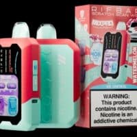 Rifab SCRATCH, SCAN, WIN vape device with colorful screen and ice control feature.