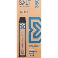 Vape e-liquid Pod Salt Nexus 3500, salt nicotine, 10ml, 35mg/ml, blue and beige packaging.