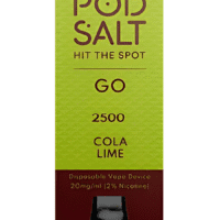 Salty vape juice with cola and lime flavor for e-cigarettes.
