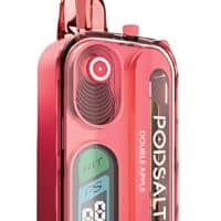 Pink vape device with digital display and LED light for smoking cessation.