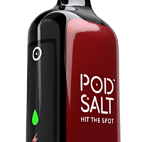 Vape device with "Pop Salt" branding and colorful design, used for e-cigarette and vaping experiences.