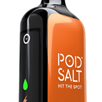 Vape device with a modern design and colorful display screen.