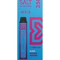 Vape Pod Salt Nexus 3500 disposable vape, bright blue and pink compact design, ideal for vaping enthusiasts.