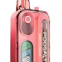 Pink vape device with digital display and air intake, portable vaping kit for adult smokers.