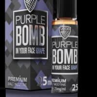VGOD Purple Bomb grape salt nicotine e-liquid bottle and packaging for vaping.