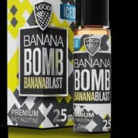 SaltNicLabs Banana Bomb vape juice in 25ml bottle, premium salt nicotine for vaping.