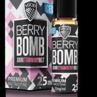SaltNicLabs Berry Bomb Sour Strawberry Vape Juice E-Liquid, 25ml, VGOD nicotine vape flavor, for e-cigarettes, 25mg/ml strength.