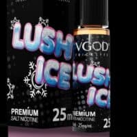 SaltNicLabs VGOD Lush Ice flavored salt nicotine e-liquid for vaping, 25mg/ml, 25ml bottle.