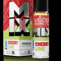 VGod SaltNic Labs Cherry Lime e-juice bottle and packaging for vaping.
