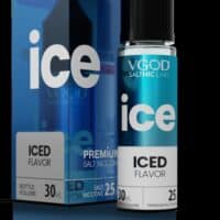 VGOD SaltNic ICE flavor vaping e-liquid bottle with packaging, menthol and mint, perfect for salt nicotine vapers.