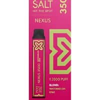 Vape Pod Salt Nexus 3500 Puff disposable vape, pink and black design, nicotine salt e-liquid for satisfying vapor.