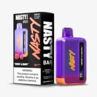 Berry and Grape flavored disposable vape bar, 85mg nicotine, compact design, ideal for vaping on the go.