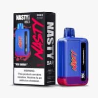 Nasty Bar vape device with blue and red energy themed design, compact and portable vape product for nicotine enjoyment.