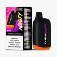 Kiwi passion fruit guava disposable vape device for nicotine vaping.