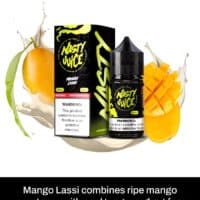 Juice bar mango lassi vape e-liquid for flavorful vape juice with mango and yogurt flavor.