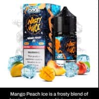 Mango Peach Ice vape juice flavor with icy tropical mango and peach blend, perfect for refreshing vaping experience.