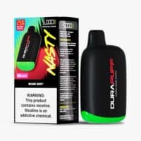 Nicotine vape device with Miami Mint flavor and 50mg/mL nicotine strength.