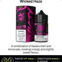 Blackcurrant lemonade vape e-liquid with warning label and colorful packaging, perfect for nicotine vaping enthusiasts.