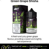 Green Grape Shisha nicotine e-liquid for vaping, 60ml bottle with 6mg strength.