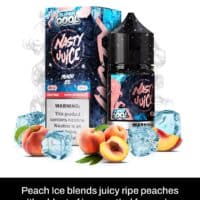 Peach Ice vape juice, menthol, icy peaches, cooling e-liquid, flavorful vape, Nasty Juice, cloud chaser, summer vape.