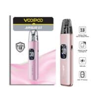 VooPoo Argus G3 vape device pink color, digital display, and top fill cartridge.
