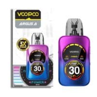 Colorful Voopoo Argus A pod vape device with digital display and adjustable power, ideal for vaping enthusiasts.