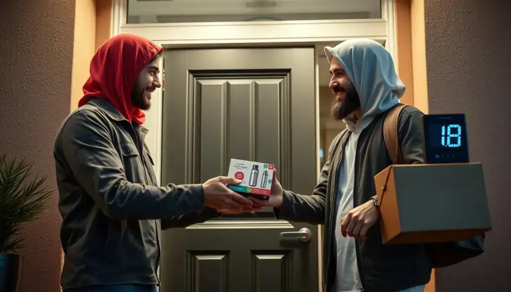 Fast vape delivery service in Dubai highlighting 10-minute delivery promise