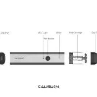Uwell Caliburn Pod Vape Kit Exploded Drawing Dubai – Component View