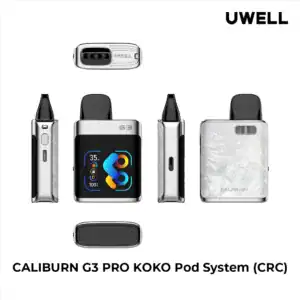 Uwell Caliburn G3 Pro KOKO Pod Kit in Space Gray, Light Silver, Lilac Purple, Luxury Gold, Midnight Black, Rose Pink, Sky Blue, Emerald Green – premium 3ml vape pod with 1250mAh battery, fast delivery Dubai