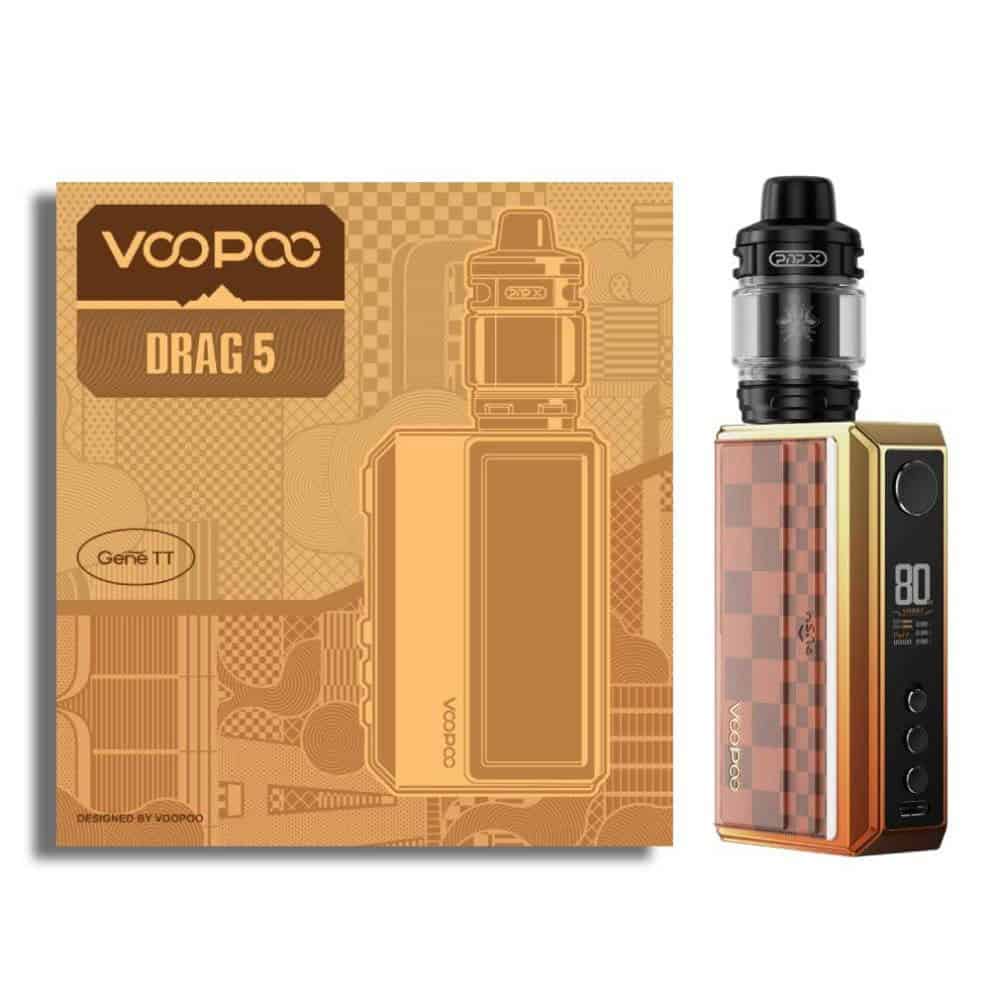 VooPoo Drag 5 vaping device with box mod, ideal for vaping enthusiasts.